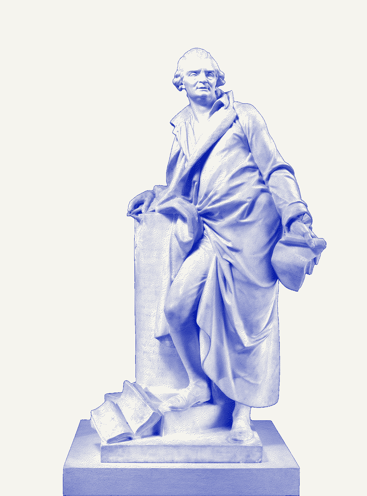 大理石胸像，克莱因蓝半调网点版画